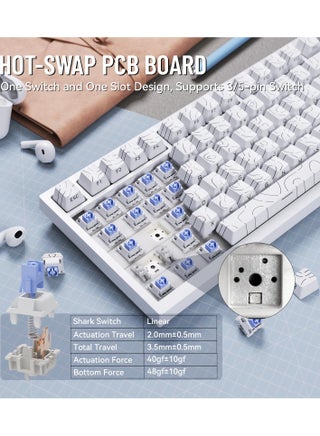 X820 Ultra Wireless Gaming Mechanical Keyboard with TFT Smart Display&Knob,75% Hot Swappable Custom Gasket-Mounted Keyboard,Tri-Mode(Wired/2.4GHz/BT) - view 3