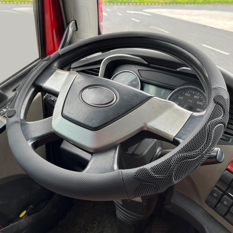 PINCTROT XL Size 17518 Inch Comfy Grip Steering Wheel Cover for Semi Truck Fits RV Big Rig Trucker 18 Wheeler and Classic Cars AntiSlip Design 17518 InchSilicone Black