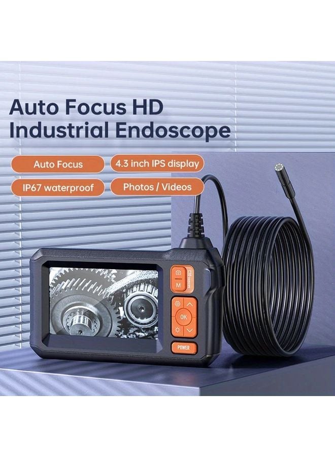 Orange 8mm Autofocus Industrial Endoscope 4.3 Inch IPS Display HD USB Rechargeable IP67 Waterproof For Automotive HVAC Inspections - Image 2