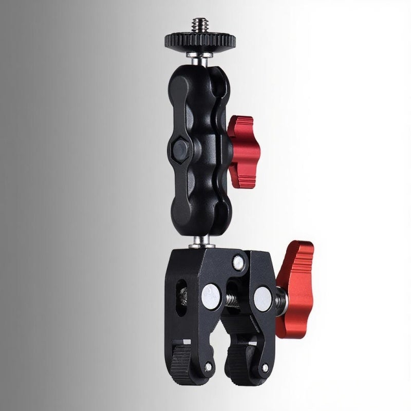 ANDOER Ball Head Clamp 38mm Max Open 130mm Total Length Anti-Rust Stainless Steel Construction - Versatile 1/4"-20 & 3/8"-16 Fittings Magic Arm for Photo Industry Tripod & Monitor Attachments - Image 4
