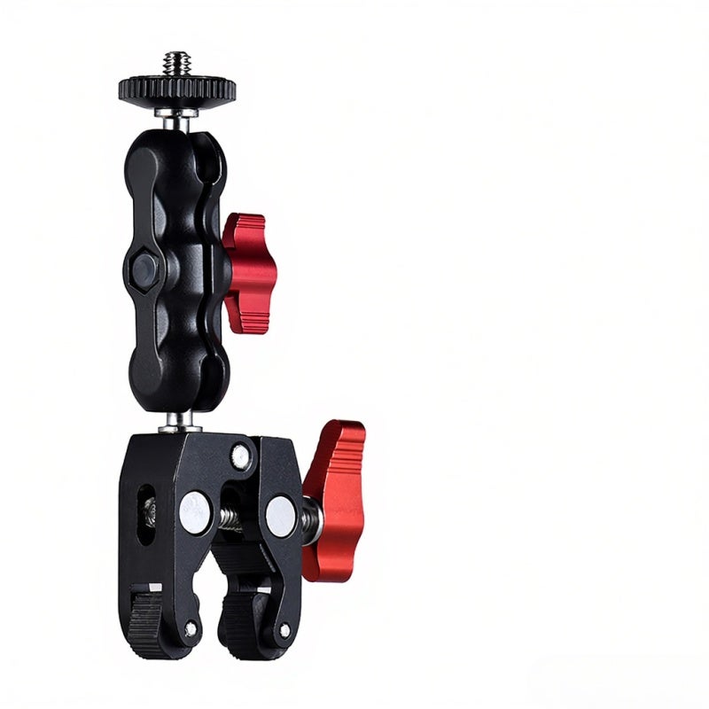 ANDOER Ball Head Clamp 38mm Max Open 130mm Total Length Anti-Rust Stainless Steel Construction - Versatile 1/4"-20 & 3/8"-16 Fittings Magic Arm for Photo Industry Tripod & Monitor Attachments - Image 5