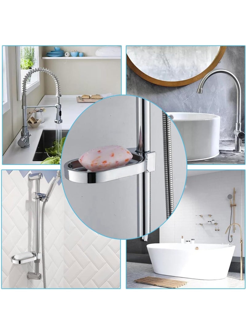 SOLARAE Soap Dish Drain, 2 PCS Soap Dish Holder, Soap Saver, Easy Cleaning, for Shower Bathroom & Kitchen Accessories Drill-Free Removable-ABS Robust and Durable - Image 2