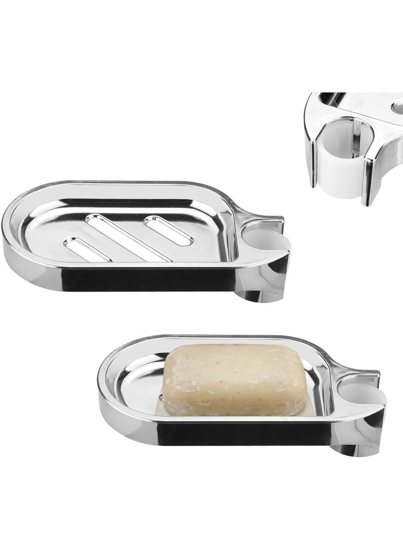 SOLARAE Soap Dish Drain, 2 PCS Soap Dish Holder, Soap Saver, Easy Cleaning, for Shower Bathroom & Kitchen Accessories Drill-Free Removable-ABS Robust and Durable - Image 1