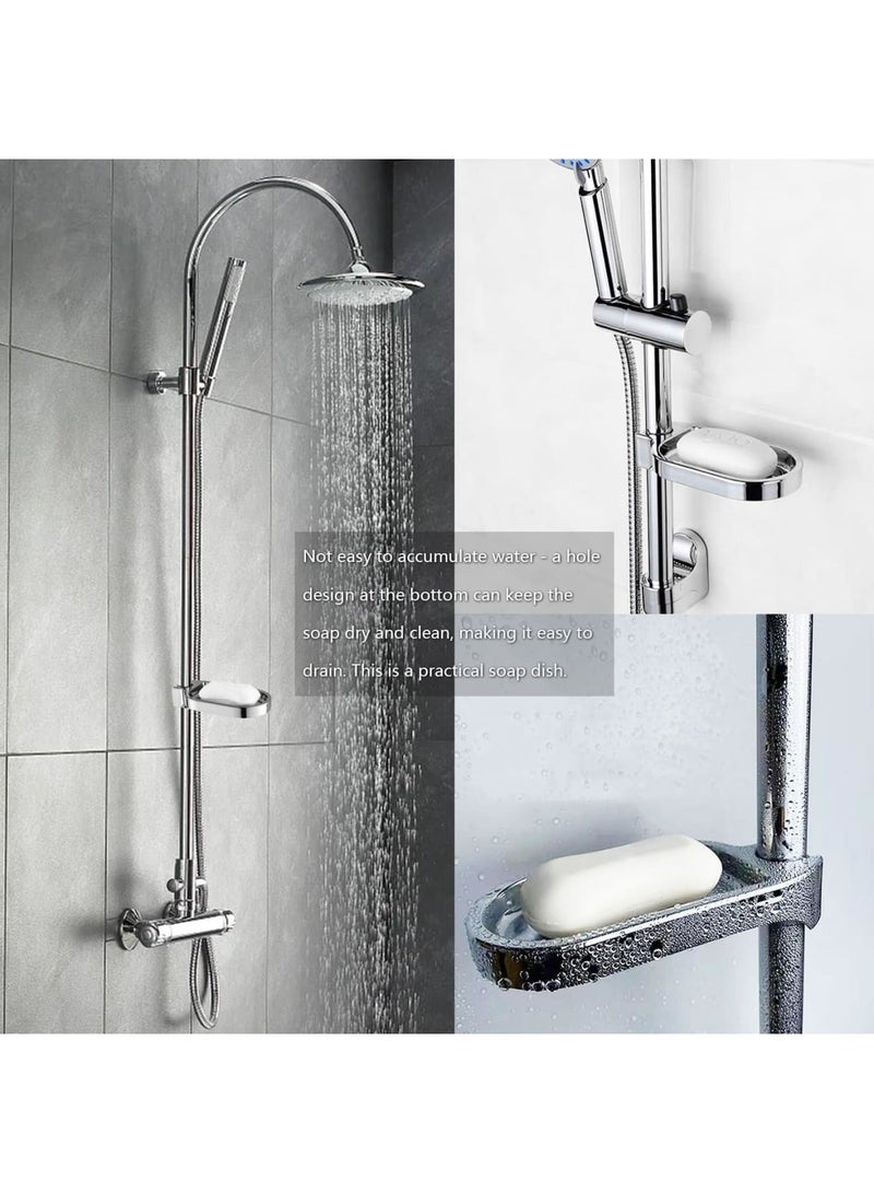 SOLARAE Soap Dish Drain, 2 PCS Soap Dish Holder, Soap Saver, Easy Cleaning, for Shower Bathroom & Kitchen Accessories Drill-Free Removable-ABS Robust and Durable - Image 4