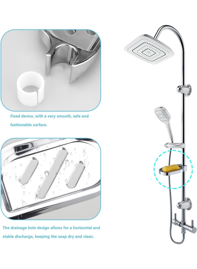 SOLARAE Soap Dish Drain, 2 PCS Soap Dish Holder, Soap Saver, Easy Cleaning, for Shower Bathroom & Kitchen Accessories Drill-Free Removable-ABS Robust and Durable - Image 3