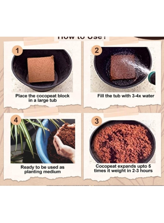 Coco Peat Block 300 GMS (Pack of 1) - Expands to 2.5 kg Soil Potting Mixture for Terrace & Kitchen Gardening - Image 2