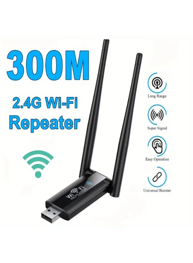 "USB WiFi Repeater 300Mbps - Dual Band 2.4GHz/5GHz Wireless Network Extender with High Gain Antenna | WPS Button | Compact Plug-and-Play Design | for Home/Office/Travel"  - Image 4