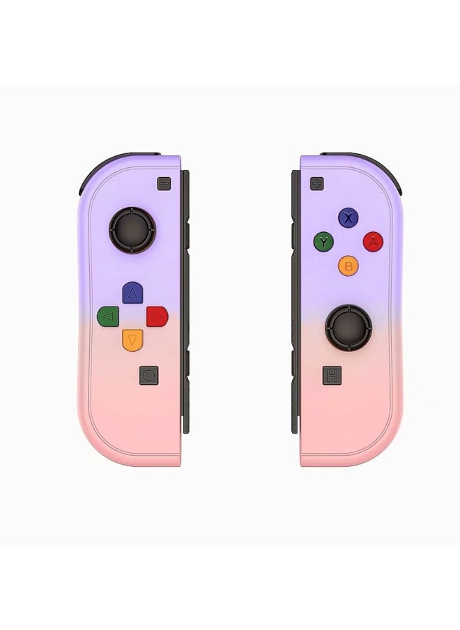Generic NS Switch Handle JOYCON Wireless Handle Left And Right Handle NS Bluetooth Vibration Somatosensory Game-Product Color:Jck Purple Pink (with A Pair Of Hand Straps)  - Image 1
