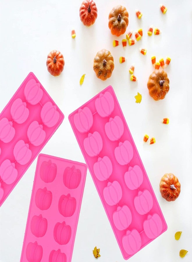 Meajore 3 Pcs Thanksgiving Molds Mini Silicone Pumpkin Mold Used to Make thanksgiving Cake Decoration, thanksgiving Pumpkin Chocolate, Gummies Candy, Christmas Candy (Pink) - Image 2