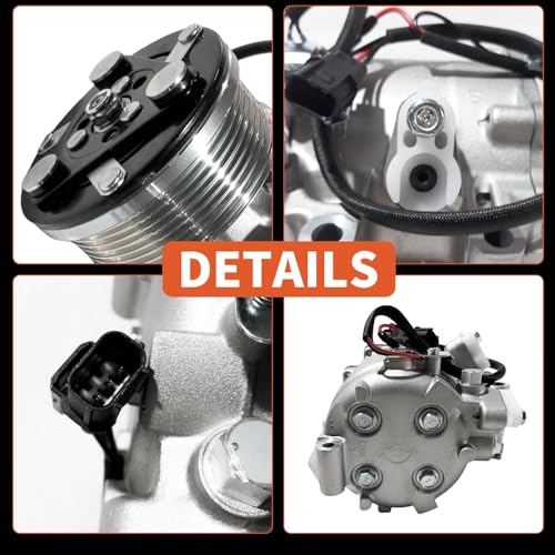 COOLIGO CO4918AC AC Compressor Compatible for Honda Civic 1.8L 2006-2011, with A/C Clutch, Replaces 38800R62H01, 38800RZVG020M2, 38800RZVG022M2, 38810RNAA01, 38810RNAA02 (CO 4918AC) - Image 4