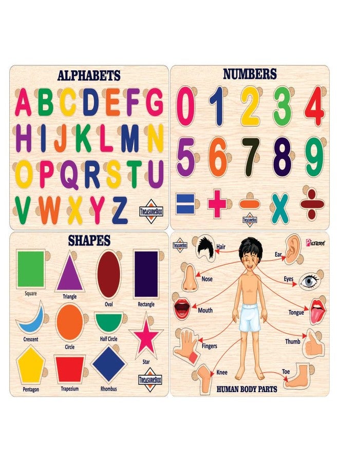 TreasureBox Wooden Puzzle Educational Board Learning Toy Tray for Kids, Size 22x30 cm (AL-NM-SH-BP) - Image 1