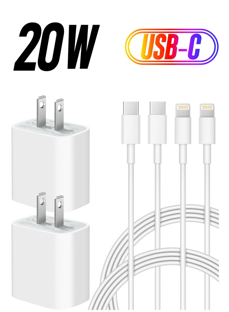 ELTRAZONE "iPhone Super Fast Charger – 20W USB-C Wall Charger with 6FT Fast Charging Cable, 2-Pack, Compatible with iPhone 14/14 Pro Max, 13/13 Pro, 12/12 Pro, 11, and iPad Pro" - Image 1