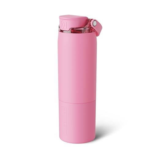 BrÃ¼Mate BrMate Rise 25oz Water Bottle With 100 Leakproof Covered Silicone Straw Insulated Stainless Steel Water Bottle CupHolder Friendly Fast Flow Soft Sip Silicone Spout BPAFree Primrose - Image 1