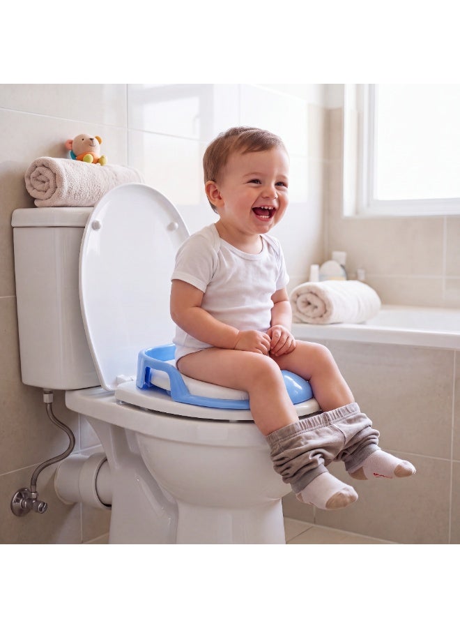 Premium Potty Training Seat for Toddlers with Handles & Splash Guard - Secure Baby Toilet Trainer Ring -  Soft Paded - Image 1