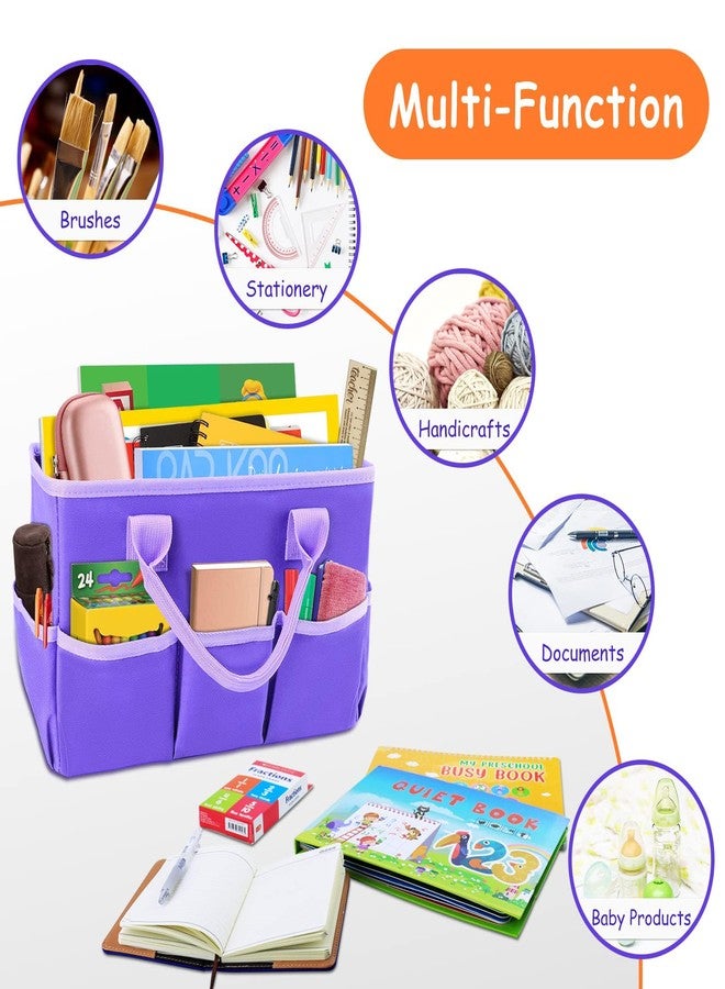 ZKOO حقيبة تخزين أدوات الحرف اليدوية المكتبية من ZKOO، مزودة بمقابض، مثالية للحرف اليدوية، والخياطة، والورق، والفنون، والقماش، وغيرها، مناسبة للسفر أو الاستخدام اليومي (بنفسجي، صغير) - Image 5