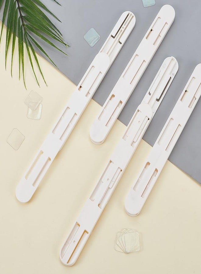 مجموعة AHANDMAKER المكونة من 8 قطع من قضبان السحب للسلال أو الصناديق، منزلقات لاصقة، قضبان أدراج بلاستيكية، مسارات جانبية، مجموعة أدلة، منزلقات أدراج بيضاء، ملحقات تخزين وتنظيم للخزائن - Image 4