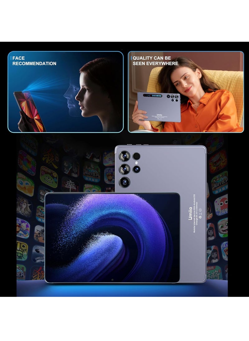 Umiio Smart Android Tablet S24 Ultra 10.1-inch HD Display with Touchpad Keyboard/Case and EWB Handbag 12GB RAM 512GB ROM 5G Network Dual SIM Kids Tablet WiFi GPS Slim Tab-Blue  - Image 5