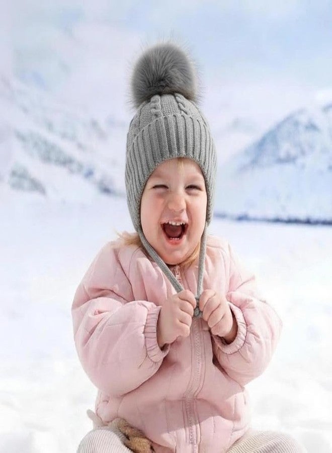 Richmen Unisex Baby Winter Hat Pom-Pom Beanie Cap Knitted Earmuffs Hats Soft Woolen Warm Caps for Babies/Kids/Children Snow Proof Topi for Toddler (3 Month to 3 Yrs) - Image 3