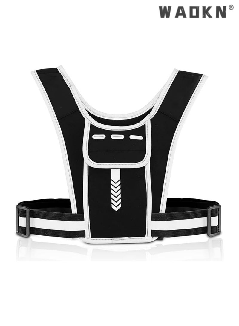 WAOKN Running Vest Phone Holder for Men & Women, Men & Women's Sports Adjustable Reflective Running Vest Light Weight Phone Holder for Running with Water Bottle Pouch, Accessories Pockets - Image 1