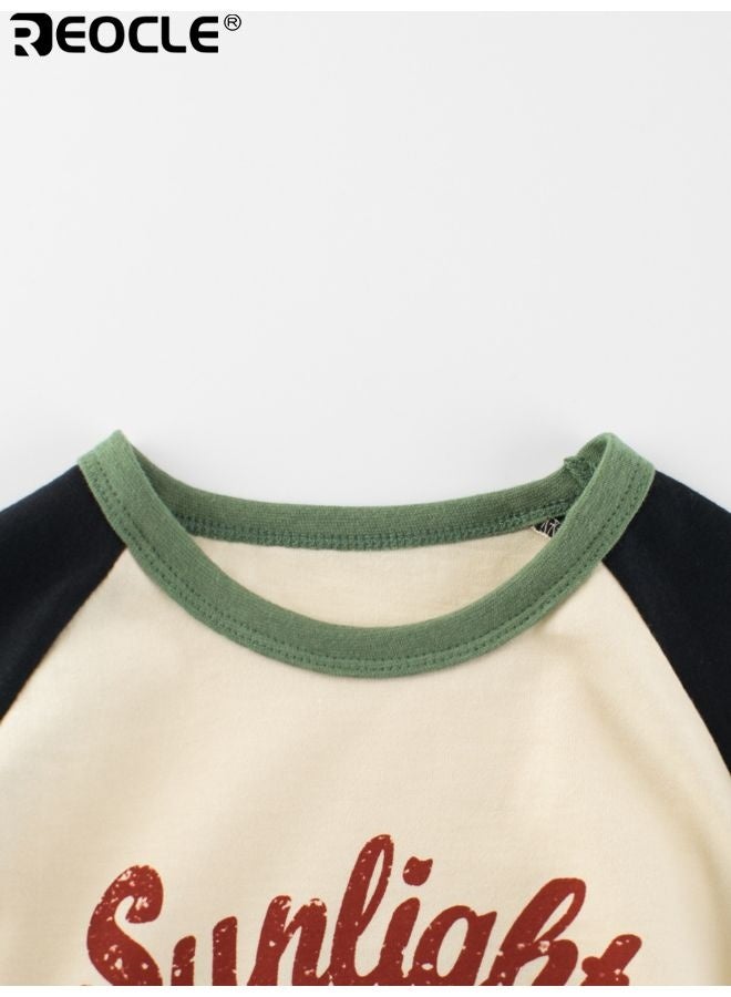 ريوكل قميص طويل الأكمام للأولاد مصنوع من قماش قطن 100% وتصميم أساسي، أعلى للأطفال يوفر راحة قابلة للتنفس للارتداء اليومي المتعدد الطبقات. - Image 3