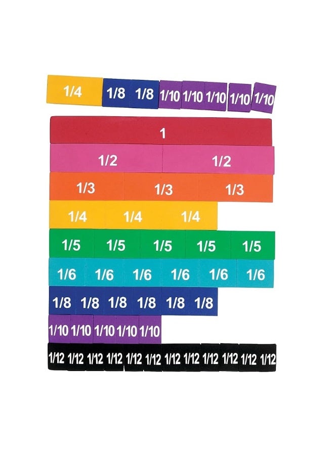 Learning Resources Learning Resources Magnetic Rainbow Fraction Tiles VisualTactile Learning Soft Foam Magnetic Tiles 51 Pieces Ages 6 Multicolor LER0611 - Image 2