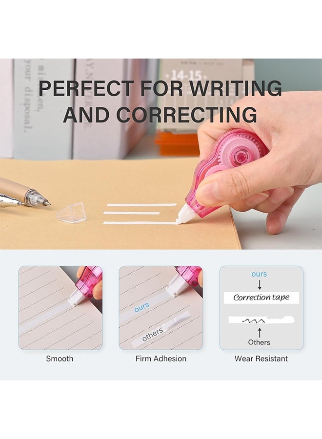 Correction Tapes Colorful White-out Adhesive Tape 6 Pcs Fast Effective Compact Lightweight Practical Portable Correction Tape Suitable for Household Use, School, Office, Etc - Image 4