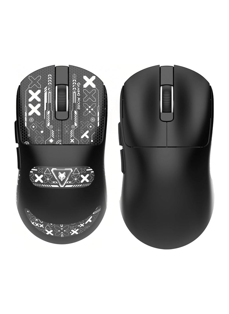 XUNFOX XunFox H8 Tri-Mode Wireless Gaming Mouse – 2.4G, Bluetooth & Wired – Ultra-Lightweight 59g – Adjustable 12,000 DPI – 4-Tier Polling Rate – Long Battery Life – Ergonomic RGB Mouse for PC, Mac, Laptop (Black)  - Image 1