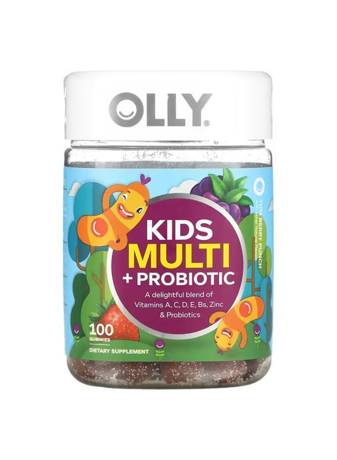 OLLY, Kids Multi + Probiotic, Yum Berry Punch, 100 Gummies