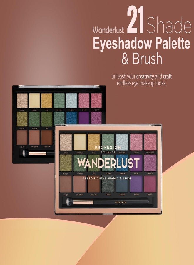 Profusion Cosmetics مجموعة ظلال العيون من بروفيوجن كوزمتيكس بـ 21 لونًا وفرشاة - مكياج عالي الصبغة بلمسات مطفية ولامعة، يدوم طويلاً وسهل الدمج، وندرلاست - Image 5