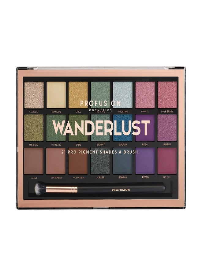 Profusion Cosmetics مجموعة ظلال العيون من بروفيوجن كوزمتيكس بـ 21 لونًا وفرشاة - مكياج عالي الصبغة بلمسات مطفية ولامعة، يدوم طويلاً وسهل الدمج، وندرلاست - Image 2