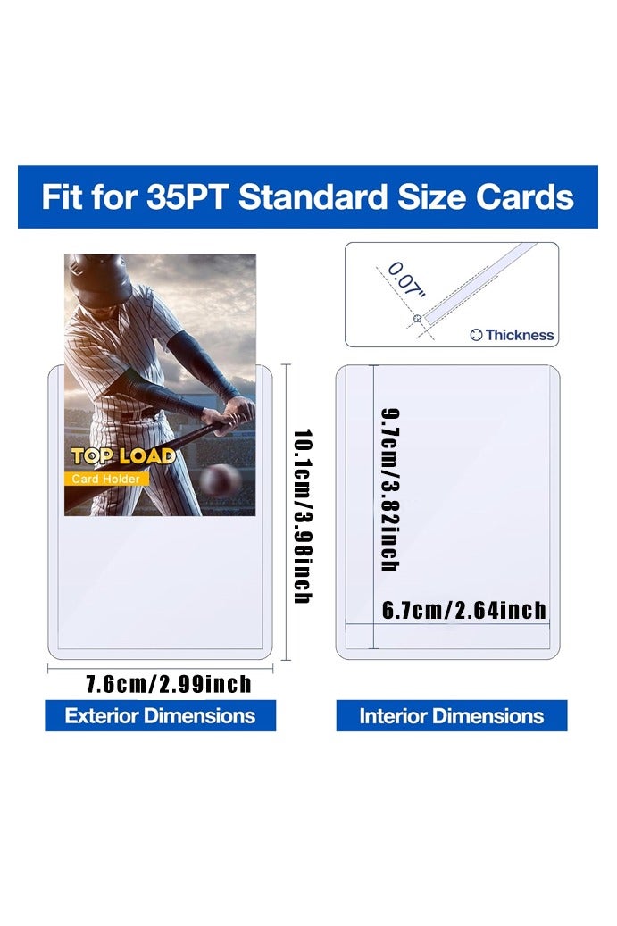 50 Pack 3x4 Hard Plastic Card Sleeves Top Loaders for Cards,  for Baseball Card, Game Cards, Trading Card - Image 2