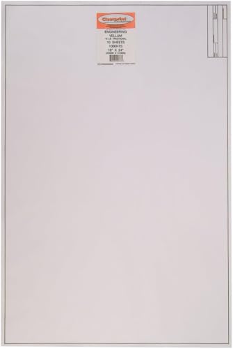 Clearprint أوراق فلامينغ 18" × 24" 1000H بتصميم فلامينغ مع كتلة عنوان المهندس، 16 رطل، 100% قطن، 10 أوراق لكل عبوة، 1 لكل منها - Image 1