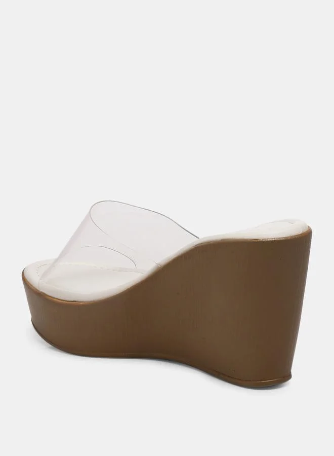 جنيست Transparent Strap Wedge Heel Sandals by Styli