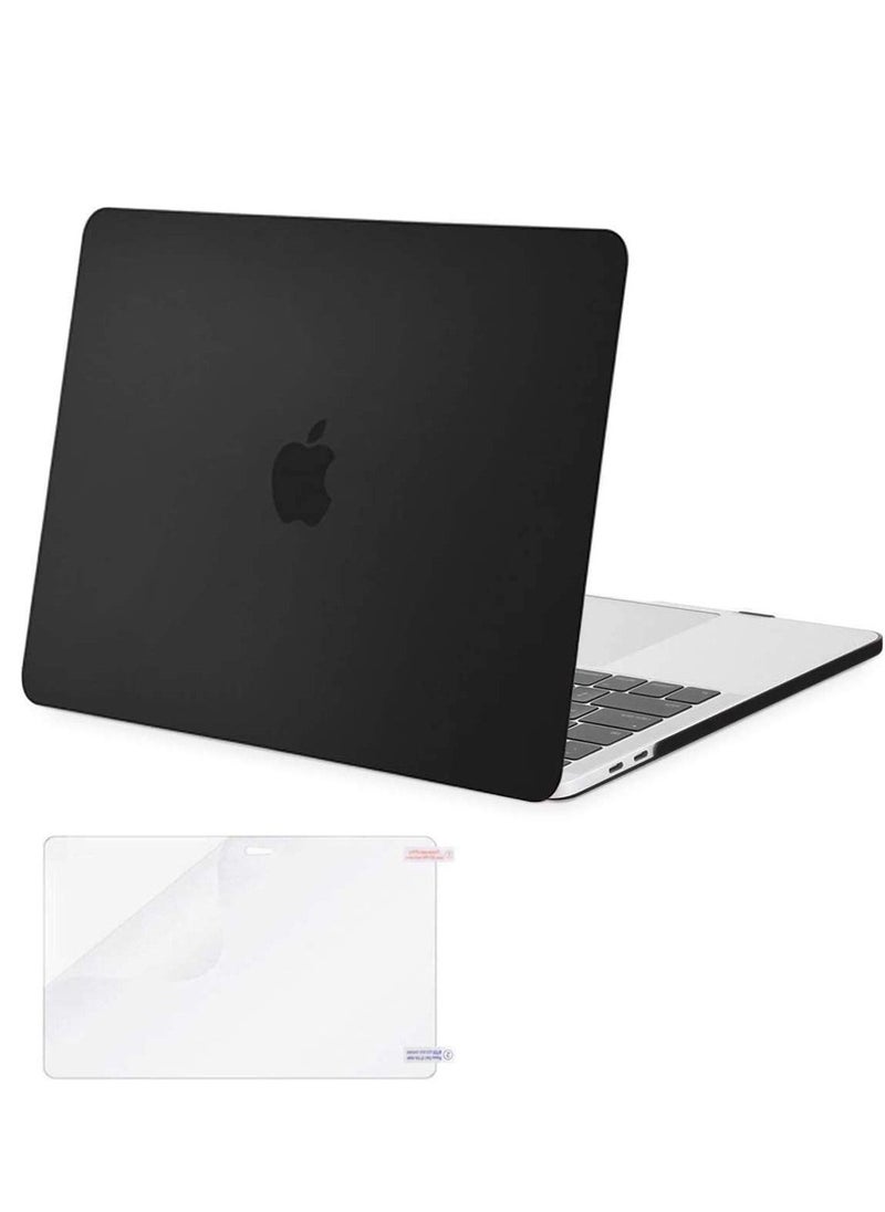 Generic - MacBook Pro 13 Inch Case Cover 2022- 2016 Release A2338 M1 A2289 A2251 A2159 A1989 A1706 A1708 Touch Bar Plastic Hard Shell And Screen Protector Black - Image 1