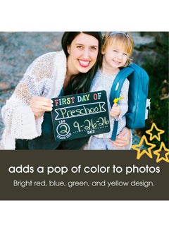 pearhead Pearhead First and Last Day Chalkboard Signs, Reusable And Erasable Chalkboard, Ideal Photo Memory Prop for School Milestones, Includes 2 Chalk Signs With White and Yellow Chalk  - Image 4
