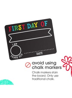 pearhead Pearhead First and Last Day Chalkboard Signs, Reusable And Erasable Chalkboard, Ideal Photo Memory Prop for School Milestones, Includes 2 Chalk Signs With White and Yellow Chalk  - Image 5