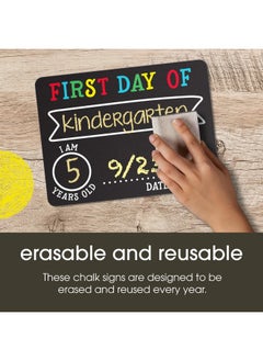 pearhead Pearhead First and Last Day Chalkboard Signs, Reusable And Erasable Chalkboard, Ideal Photo Memory Prop for School Milestones, Includes 2 Chalk Signs With White and Yellow Chalk  - Image 3