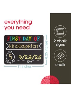 pearhead Pearhead First and Last Day Chalkboard Signs, Reusable And Erasable Chalkboard, Ideal Photo Memory Prop for School Milestones, Includes 2 Chalk Signs With White and Yellow Chalk  - Image 2