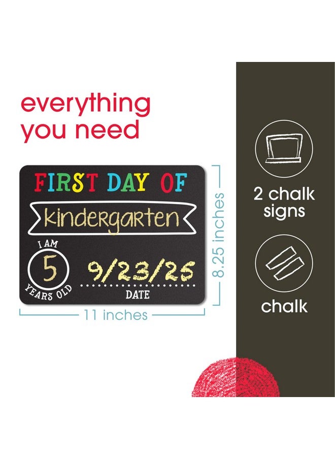 pearhead - Pearhead First and Last Day Chalkboard Signs, Reusable And Erasable Chalkboard, Ideal Photo Memory Prop for School Milestones, Includes 2 Chalk Signs With White and Yellow Chalk - Image 1