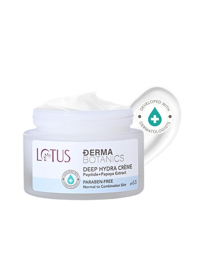 Lotus Dermabotanics Peptide + Papaya Extract Deep Hydra Cream | Boosts Collagen, Protects From Pre-Mature Ageing | Made With Dermatologists | Non-Irritating | Ph 5.5 | Normal To Combination Skin | 50G - Image 1