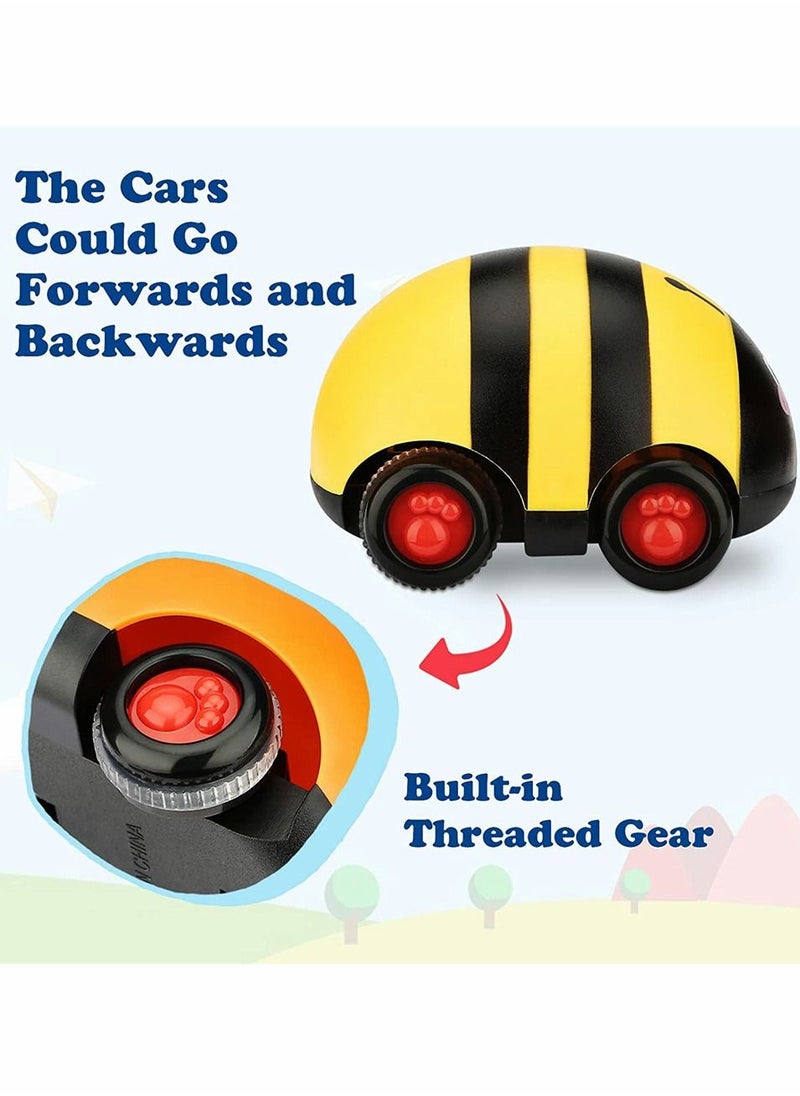 SYOSI Animal Pull Back Toy Car, Cartoon Animal Type Friction Power Toy Car Game Set, Push and Back Car Toy, Party Gift, Pull Back Car Gift for Boys and Girls Over 3 Years Old (4 Pieces)  - Image 3
