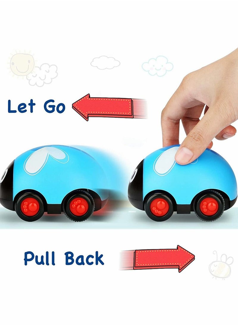 SYOSI Animal Pull Back Toy Car, Cartoon Animal Type Friction Power Toy Car Game Set, Push and Back Car Toy, Party Gift, Pull Back Car Gift for Boys and Girls Over 3 Years Old (4 Pieces)  - Image 2