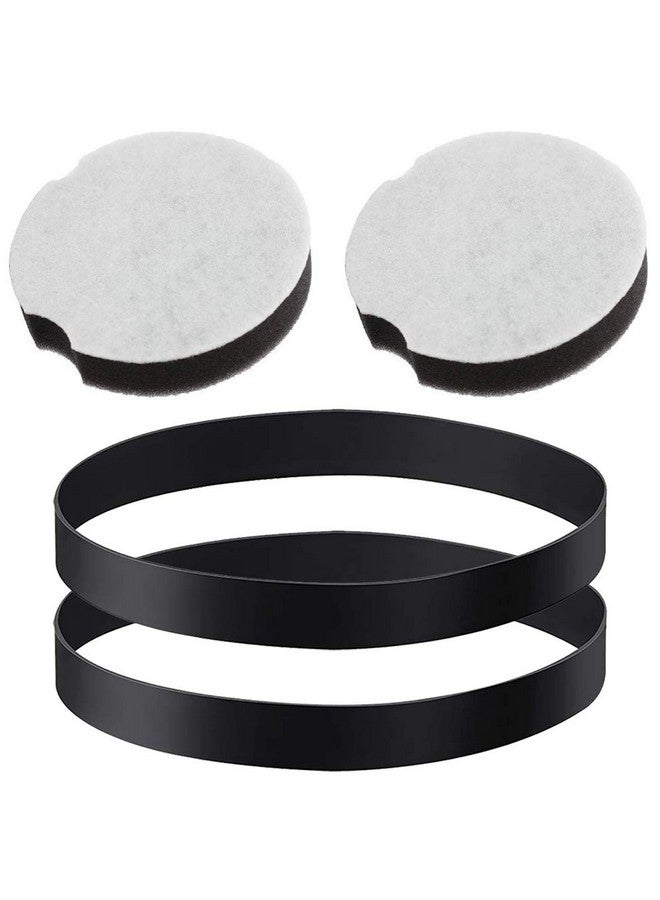MEROM 2 Pcs 1604895 Replacement Belts for Vacuum Cleaner and 2 Pcs1604896 Replacement Filter Compatible with Bissell PowerForce Compact for 2690, 1520, 2112 Series Vacuum Cleaner - Image 1