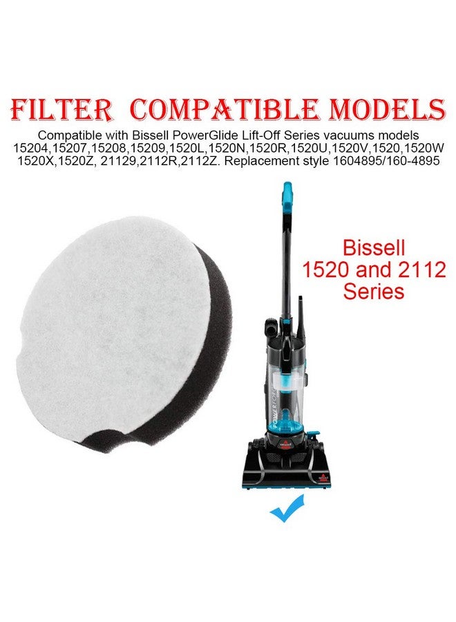 MEROM 2 Pcs 1604895 Replacement Belts for Vacuum Cleaner and 2 Pcs1604896 Replacement Filter Compatible with Bissell PowerForce Compact for 2690, 1520, 2112 Series Vacuum Cleaner - Image 5
