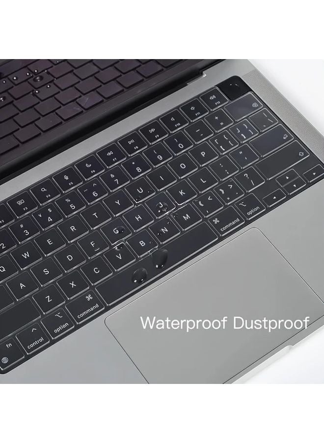 Black Crystal TPU Keyboard Protector Ultra Thin Film For MacBook Air 13 Pro 14 15 16 Model A1706 - Image 3