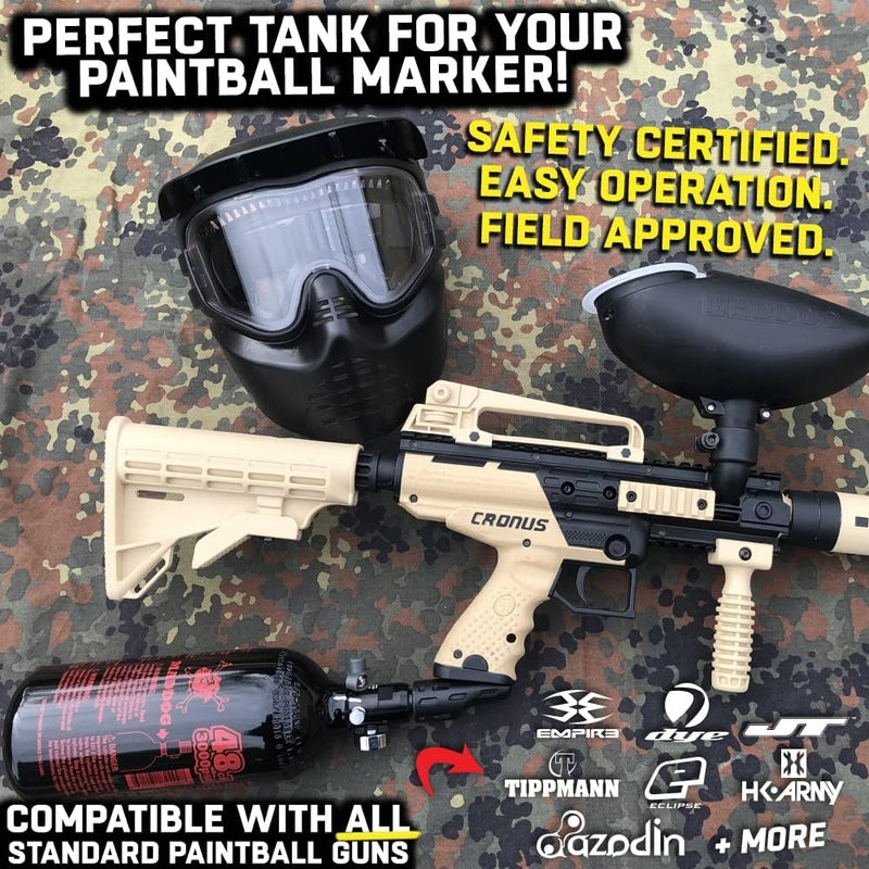 MAddog 48/3000 Aluminum Compressed Air HPA Paintball Tank with Regulator - Airgun Airsoft PCP - Fresh Hydro Date - Ships Empty - Image 1