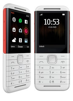 BORTONY Nokia 5310 Dual SIM Keypad Phone with MP3 Player Wireless FM Radio Rear Camera with Flash White/Red  - Image 1