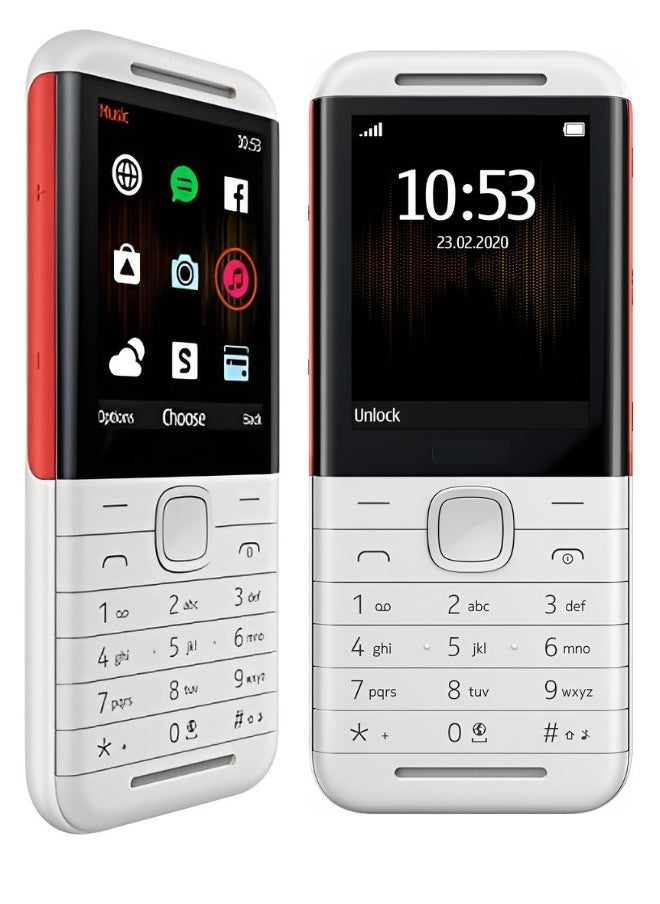 BORTONY - Nokia 5310 Dual SIM Keypad Phone with MP3 Player Wireless FM Radio Rear Camera with Flash White/Red - Image 1