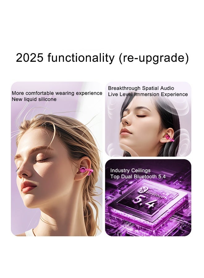 MUMO Bluetooth Headset,Fashionable Clip on Wireless Headphones,Waterproof Wireless Earphones with Handbag‑Style,Open Ear Earbuds with Detachable Earrings for Workouts Commuting,Fit&16h Playtime - Image 2