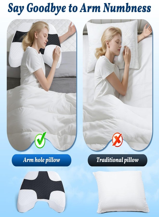 SAHEYER Side Sleeper Pillow with Arm Hole, Memory Foam Pillow for Neck and Shoulder Pain Relief, Multi-Angle Armholes Pillow for Many Sleeping Positions (Black) - Image 5